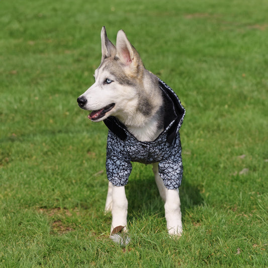 Kuccu Kuccu Reflektierende Hunderegenjacke mit Spinnennetzmuster | Wasserdicht | S-XXL