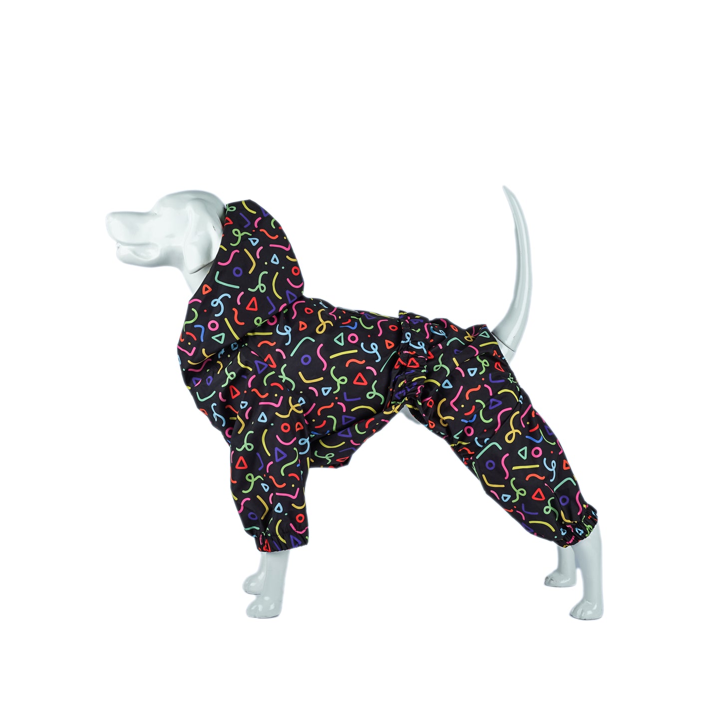 Kuccu Kuccu Regen-Overall für grosse Hunde – 100 % Wasserdicht | Design mit Spezialdruck | Größen S–XXL
