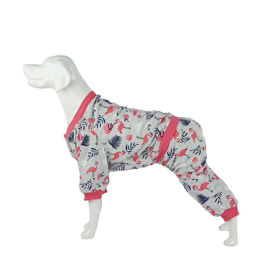 Kuccu Kuccu Pink Dog Pajamas – One-Piece Sweatsuit | Sizes S–XXL