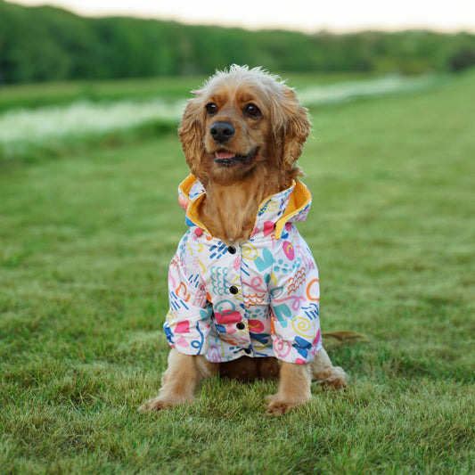 Kuccu Kuccu Weiße Hunderegenjacke | Wasserdicht & Winddicht | S-XXL