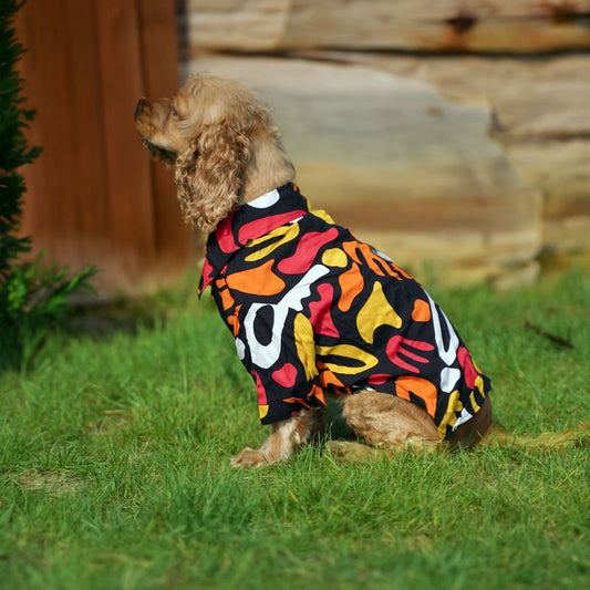 Kuccu Kuccu Hundehemd – Schwarz aus Viskose | 3 Musteroptionen | Größen S–XXL