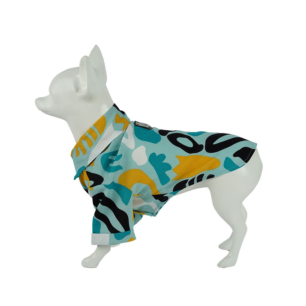 Kuccu Kuccu Hundehemd – Blau aus Viskose | 3 Musteroptionen | Größen S–XXL