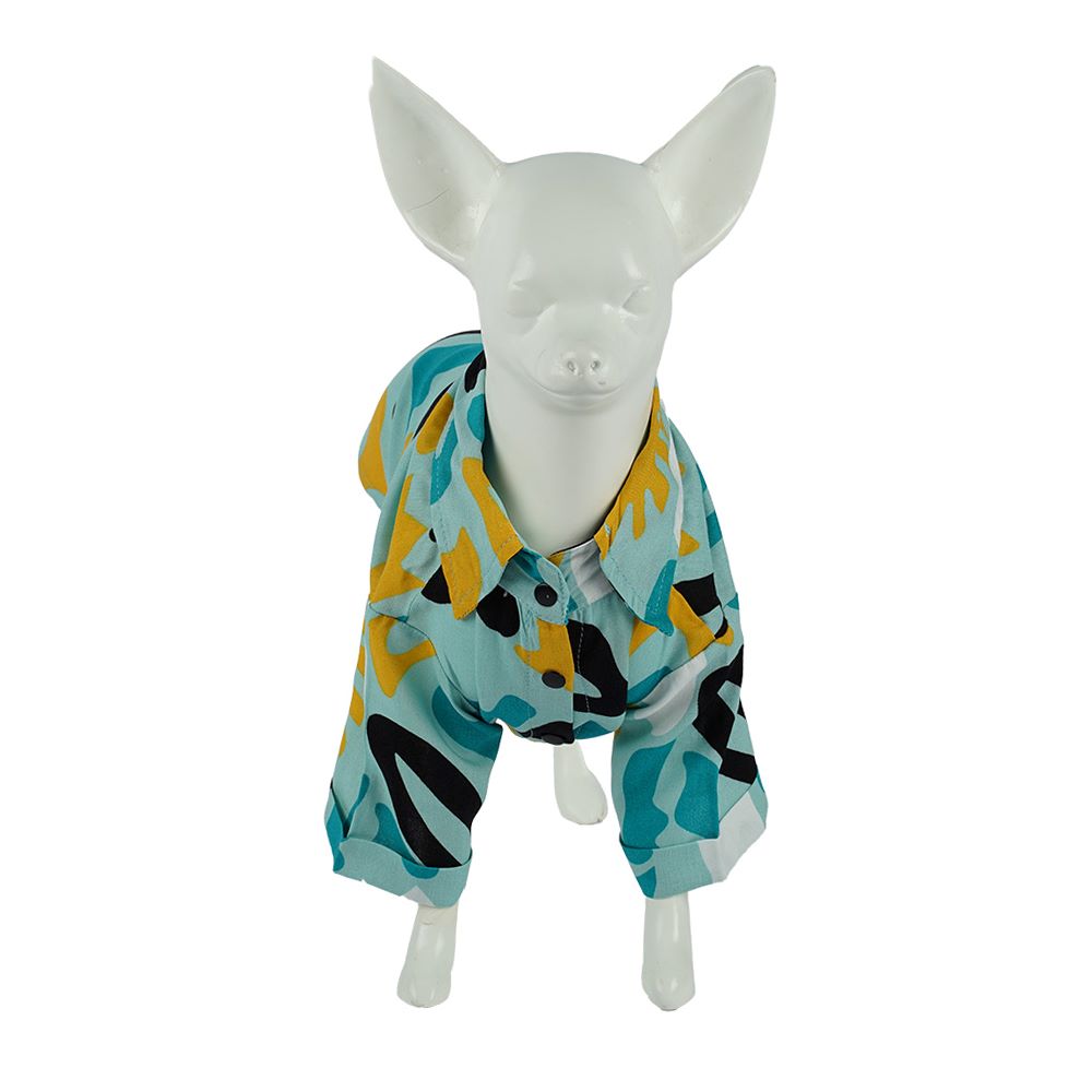 Kuccu Kuccu Hundehemd – Blau aus Viskose | 3 Musteroptionen | Größen S–XXL