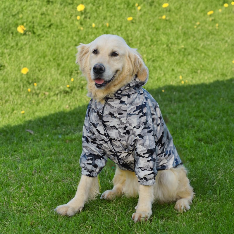 Kuccu Kuccu Reflektierende Hunderegenjacke mit Camouflage-Muster – Für große Hunderassen | 3XL-6XL | Wasserdicht