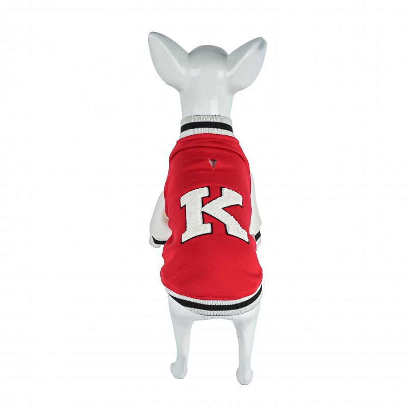Kuccu Kuccu College-Hundejacke – Rot mit „K“-Stickerei | Größen S–XXL
