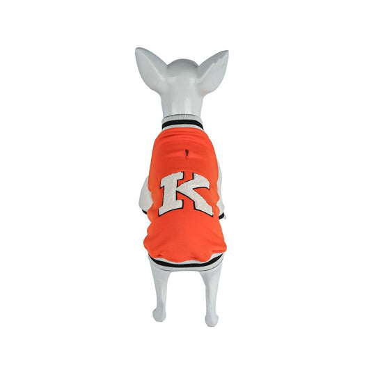 Kuccu Kuccu College-Hundejacke – Orange mit „K“-Stickerei | Größen S–XXL