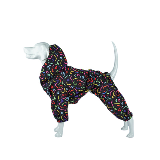 Kuccu Kuccu Regen-Overall für grosse Hunde – 100 % Wasserdicht | Design mit Spezialdruck | Größen S–XXL