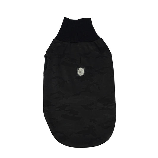 Kuccu Kuccu Softshell-Hundejacke – Schwarz mit Camouflage-Print | Große Rassen | Größen 3XL–6XL