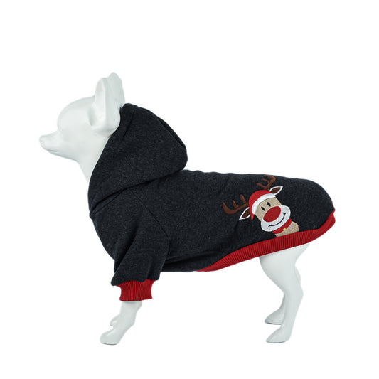 Kuccu Kuccu Sweatshirt mit Hirsch-Stickerei für Hunde | Größen S–XXL