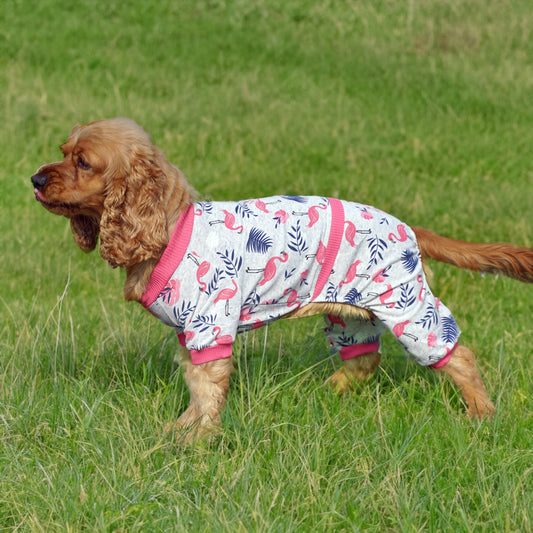 Kuccu Kuccu Pink Dog Pajamas – One-Piece Sweatsuit | Sizes S–XXL