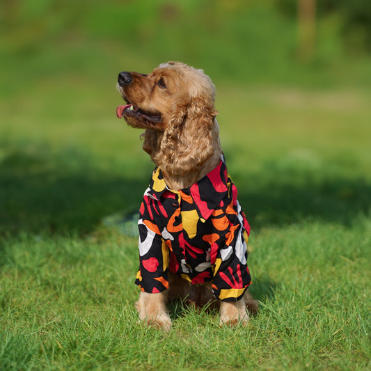 Kuccu Kuccu Hundehemd – Schwarz aus Viskose | 3 Musteroptionen | Größen S–XXL