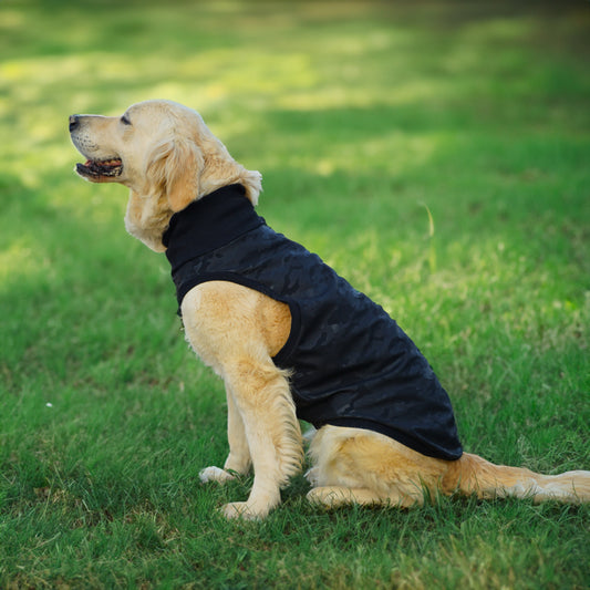 Kuccu Kuccu Softshell-Hundejacke – Schwarz mit Camouflage-Print | Große Rassen | Größen 3XL–6XL